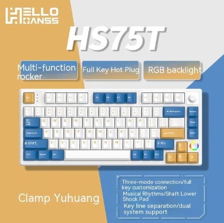 Hello Ganss HS75T Blue/Gold (No Switches)